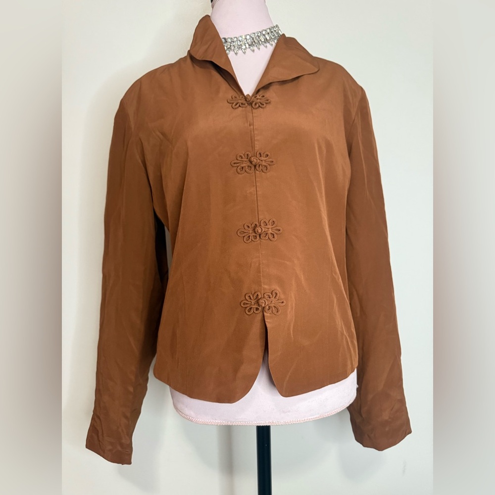 Victoria Holley VINTAGE Elegant Brown Women's SILK Jacket in size 16